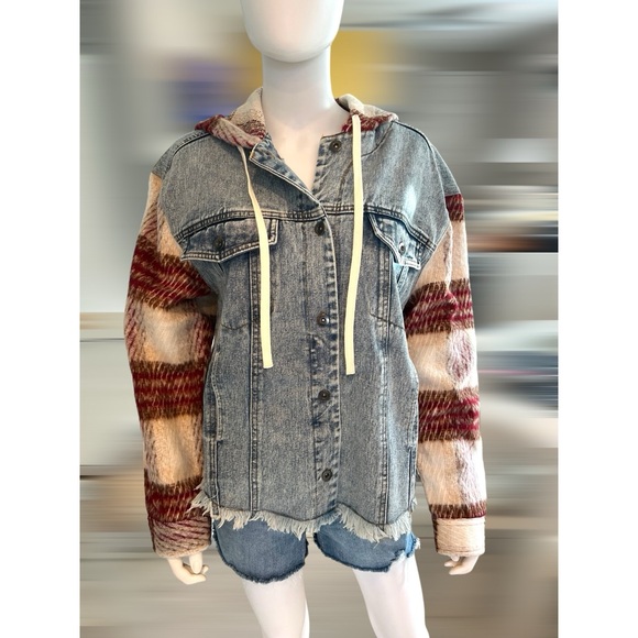 Long sleeve Sherpa detail Jean jacket S M L - Picture 9 of 9